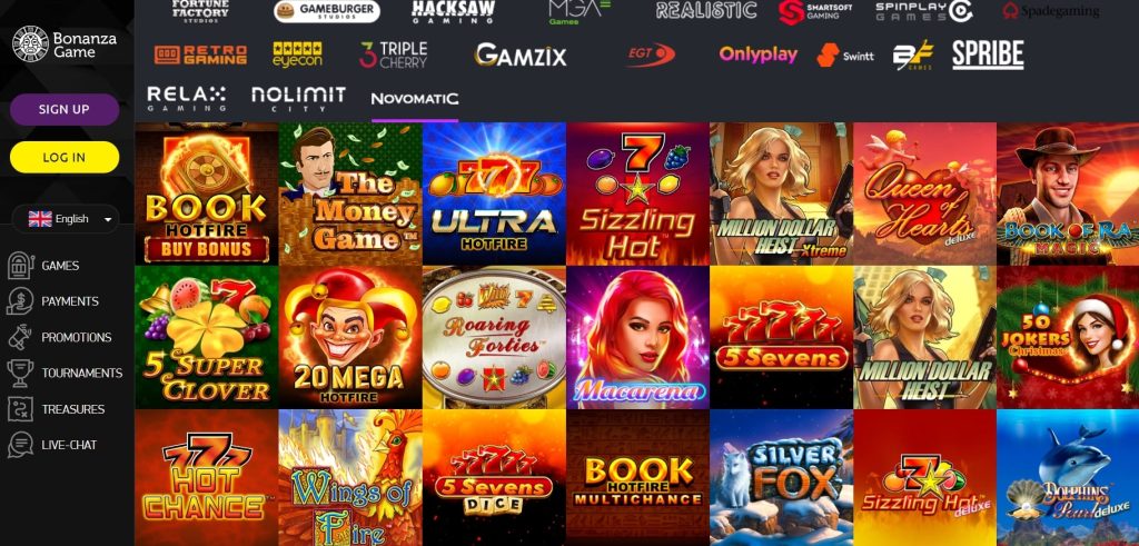 Novomatic Slot Machines on Bonanza Game