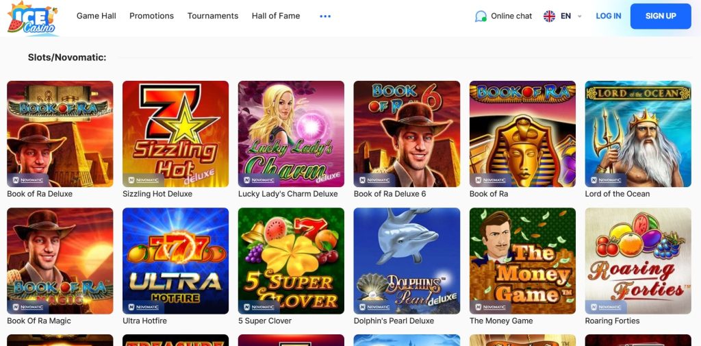 Novomatic Slot Titles on Ice Casino