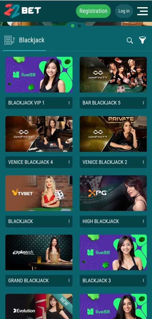 22 Bet Blackjack