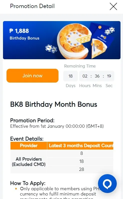 BK8 Birthday Bonus